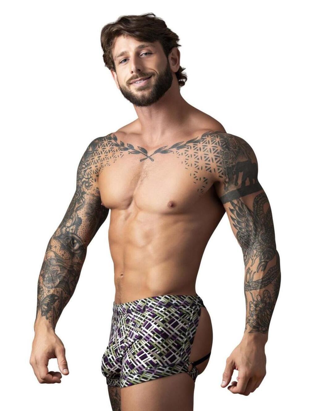 Male Power 148-303 Gridlocked Strappy Back Short